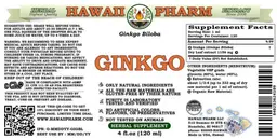 Label for Ginkgo Alcohol Free