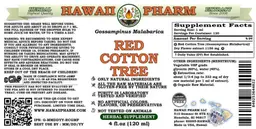 Label for Red Cotton Tree Alcohol Free