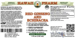 Label for Red Ginseng and Echinacea Alcohol Free
