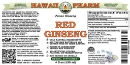 Label for Red Ginseng Alcohol Free