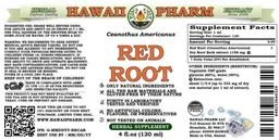 Label for Red Root Alcohol Free