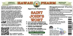 Label for Saint John's Wort Alcohol Free