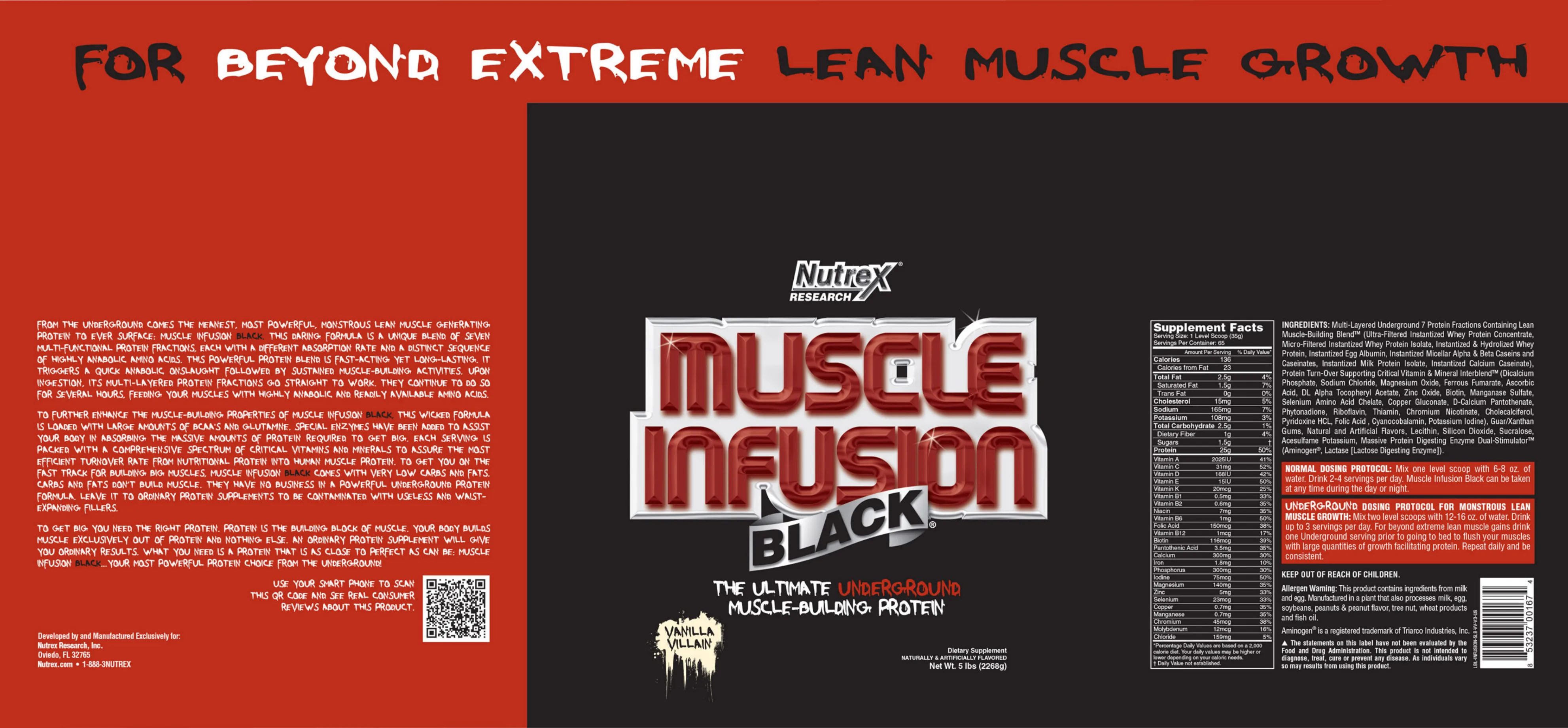 Label for Muscle Infusion Black Vanilla Villain