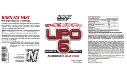 Label for Lipo 6 Maximum Strength
