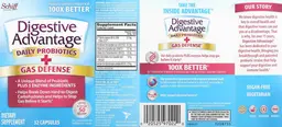 Label for Digestive Advantage Daily Probiotics + Gas Defense