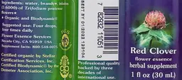 Label for Red Clover Flower Essence