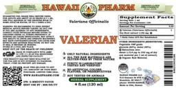 Label for Valerian Alcohol Free