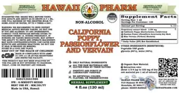 Label for California Poppy, Passionflower and Vervain Alcohol Free