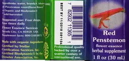 Label for Red Penstemon Flower Essence