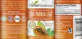 Label for CBD Papaya Leaf Liquid Extract 250 mg