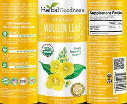 Label for Organic Mullein Leaf Extract Liquid