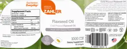 Label for Flaxseed Oil 1000 mg