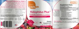 Label for Kidophilus Plus Berry Flavored