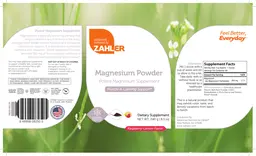 Label for Magnesium Powder Raspberry-Lemon Flavor