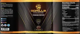 Label for Gorilla Mode Protein 24 g Milk Chocolate Flavor