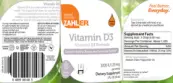 Label for Vitamin D3 1000 IU 25 mcg