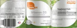 Label for Vitamin D3 1000 IU 25 mcg