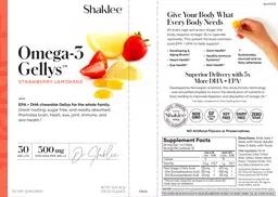 Label for Omega-3 Gellys 300 mg Strawberry Lemonade