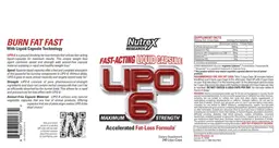 Label for Lipo 6 Maximum Strength