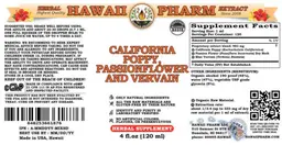Label for California Poppy, Passionflower and Vervain