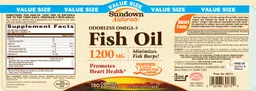 Label for Odorless Omega-3 Fish Oil 1200 mg