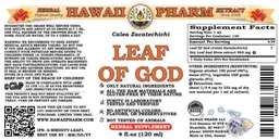 Label for Leaf of God