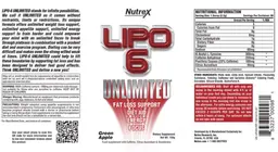 Label for Lipo 6 Unlimited Green Apple