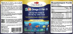 Label for Kids Omega-3 Fish Oil 330 mg Natural Strawberry Flavor