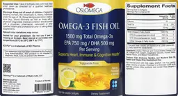 Label for Omega-3 Fish Oil 1500 mg Natural Lemon Flavor