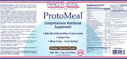 Label for ProtoMeal Natural Chocolate Flavor