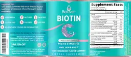 Label for Biotin Strawberry Flavor Gummies