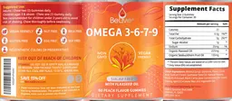 Label for Omega 3-6-7-9 Peach Flavor Gummies