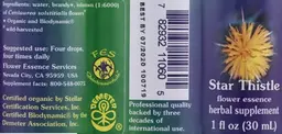 Label for Star Thistle Flower Essence