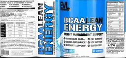 Label for BCAA Lean Energy Blue Raz