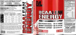 Label for BCAA Lean Energy Fruit Punch