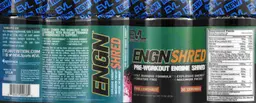 Label for ENGN Shred Pre-Workout Engine Shred Pink Lemonade