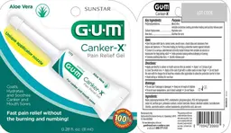 Label for G.U.M Canker-X