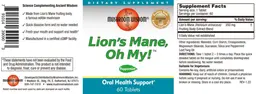 Label for Lion's Mane Oh My! Peppermint