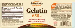 Label for Gelatin 650 mg