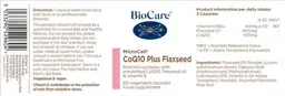 Label for MicroCell CoQ10 Plus Flaxseed