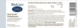 Label for Nutrisorb Manganese