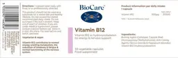 Label for Vitamin B12