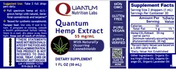 Label for Quantum Hemp Extract 55mg/mL