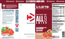 Label for All9 Amino Juicy Watermelon