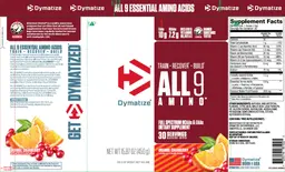 Label for All9 Amino Orange Cranberry