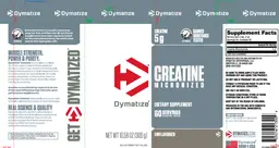Label for Creatine Micronized Unflavored