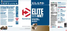 Label for Elite 100% Whey Cookies & Cream