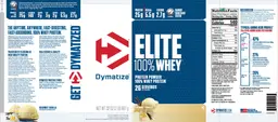 Label for Elite 100% Whey Gourmet Vanilla