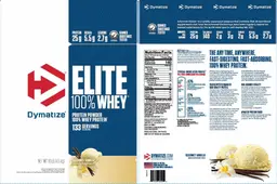 Label for Elite 100% Whey Gourmet Vanilla