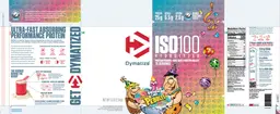 Label for ISO100 Hydrolyzed Pebbles Birthday Cake Flavor